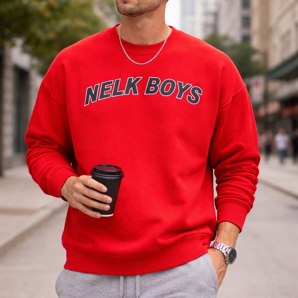 🔥 Nelk Boys Red Crewneck Sweatshirt 🔥